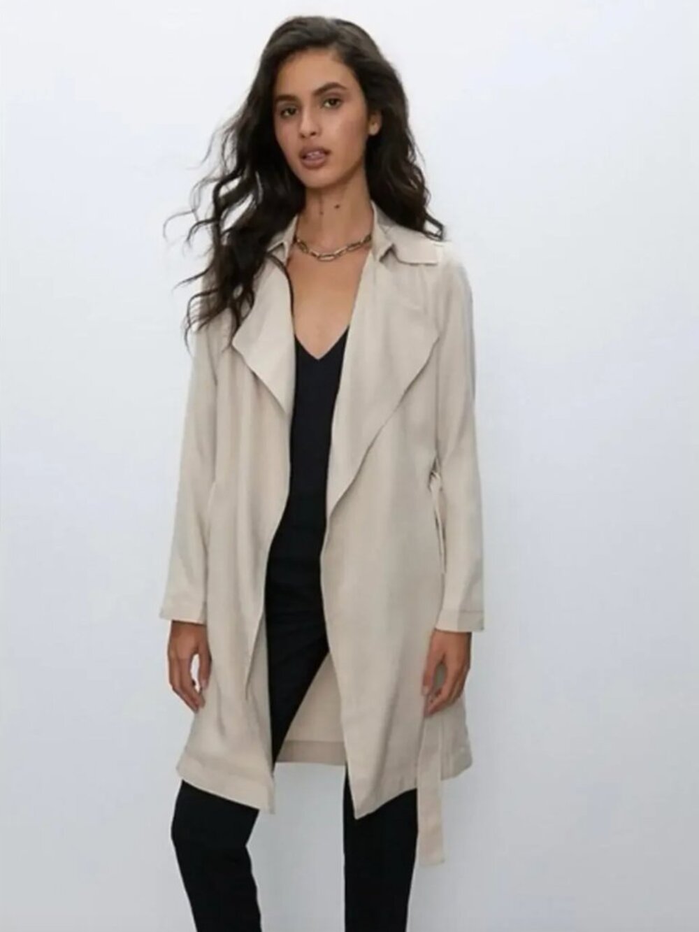 Babaton Aritzia Maximo Light Tan Trench Coat in Denude - XS